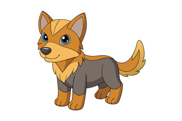 Cute animal Vector art in Illustration on a White Background