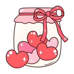 Groovy Valentine's Day Trendy Valentine Cute Valentine Element Heart and Lover Valentine's Day 