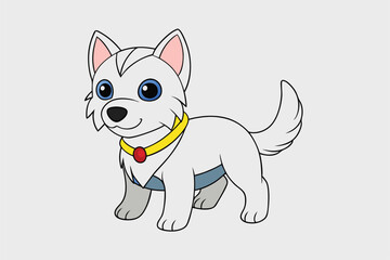 Cute animal Vector art in Illustration on a White Background