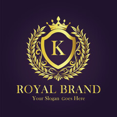 Luxury Gold Monogram Logo - Letter K