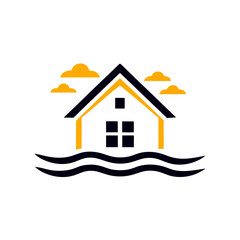 Fototapeta premium illustration of real estate home logo icon on white background 