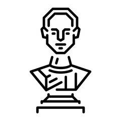 Linear style icon of human sculpture 