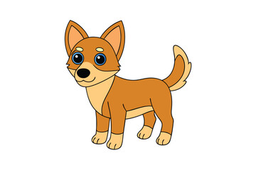 Cute animal Vector art in Illustration on a White Background