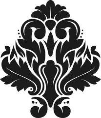 This sophisticated damask design showcases intricate details and symmetrical composition, creating a timeless and luxurious aesthetic perfect for various design applications