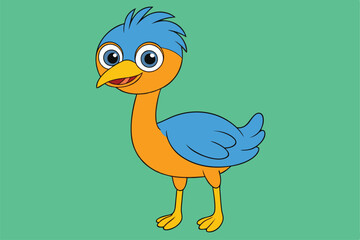 Cute Bird Vector art in Illustration on a White Background