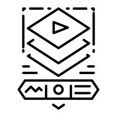 Outline icon depicting additive layer design 