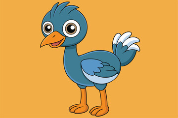 Cute Bird Vector art in Illustration on a White Background
