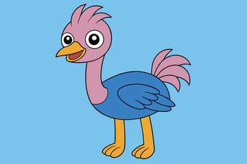 Cute Bird Vector art in Illustration on a White Background