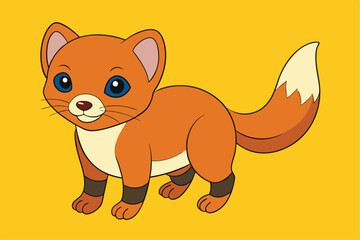 Cute animal Vector art in Illustration on a White Background