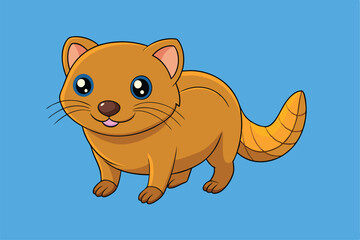 Cute animal Vector art in Illustration on a White Background