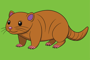 Cute animal Vector art in Illustration on a White Background