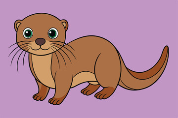 Cute animal Vector art in Illustration on a White Background