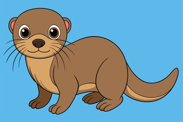 Cute animal Vector art in Illustration on a White Background