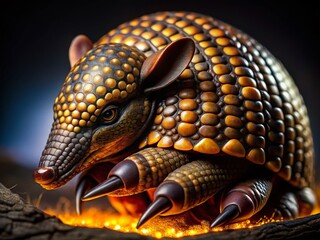Obraz premium Night Photography: Unique Armadillo-Inspired Nail Art Design