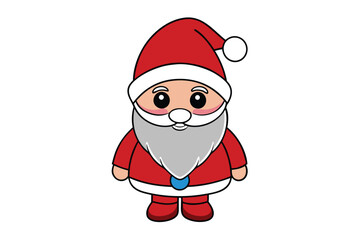 A Christmas Santa Vector art in Illustration on a White Background