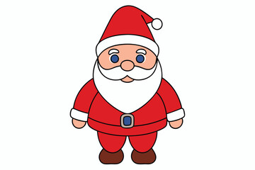 A Christmas Santa Vector art in Illustration on a White Background