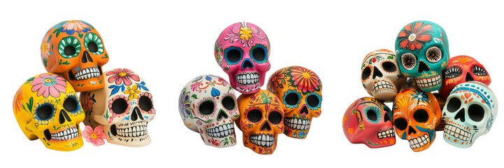 A painted skull decoration for Mexico's Día de los Muertos festival.