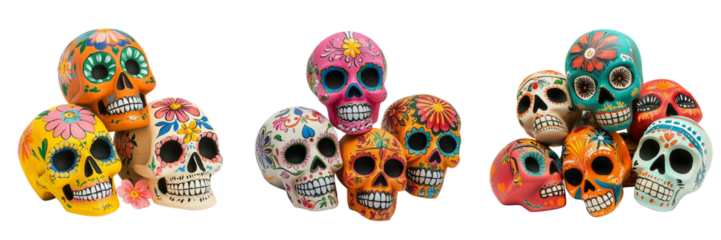A painted skull decoration for Mexico's Día de los Muertos festival.