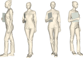 vector sketch design of nurse in hospital