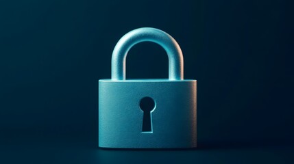 Fototapeta premium Glowing Lock Icon Representing Data Privacy and Protection on Digital Background