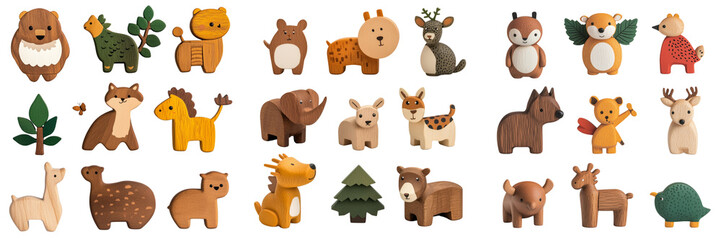 Close-up of playful animal figurines on a transparent indoor display