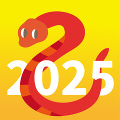 2025 Chinese new year, year of the snake banner template design with modern line art style 