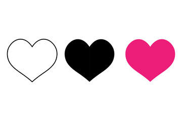 Red heart Shape icon silhouette vector illustration
