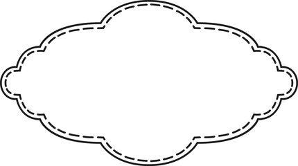 Decorative cloud shaped frame with a dotted line border, enhancing a vintage aesthetic for invitations, cards, and various design projects