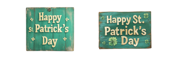 St. Patrick's day celebration sign on a transparent background