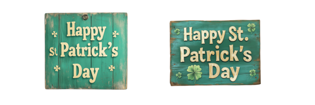 St. Patrick's day celebration sign on a transparent background