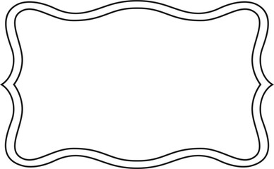 Wavy double lines form a decorative rectangular frame, providing a classic and elegant design element suitable for a wide range of graphic design projects and templates