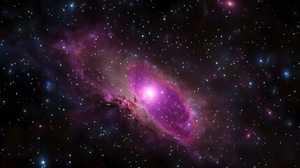 Obraz premium Stunning Purple Nebula in Deep Space- Cosmic Clouds and Stars