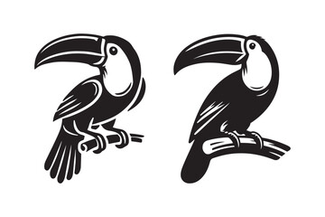 Obraz premium Toucan Bird Silhouette Vector Illustration for Designs