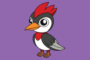 Cute Bird Vector art in Illustration on a White Background