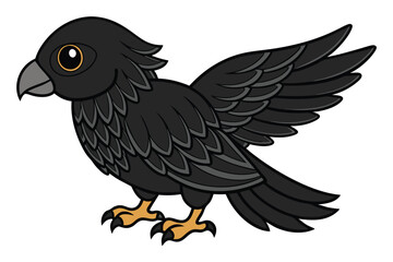 Cute Bird Vector art in Illustration on a White Background