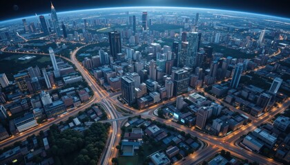 AI algorithm analyzing satellite images for urban planning