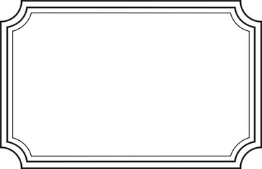 Elegant black frame with rounded corners creating a classic border on a white background, perfect for adding a touch of sophistication to any project