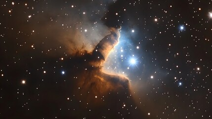 Fototapeta premium Cosmic Nebula- Vibrant Stars and Gaseous Clouds in Deep Space
