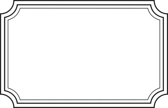 Elegant black frame with rounded corners creating a classic border on a white background, perfect for adding a touch of sophistication to any project