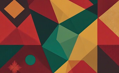 A dynamic abstract geometric pattern featuring a kaleidoscopic arrangement  in vibrant shades