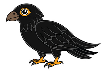 Cute Bird Vector art in Illustration on a White Background