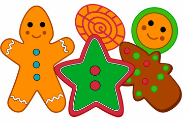 A Christmas Vector art in Illustration on a White Background