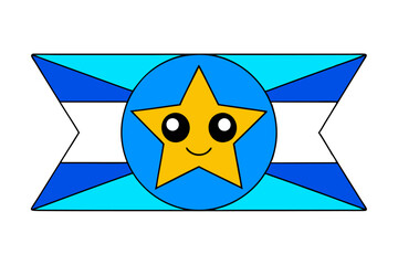 A Country Flag Vector art in Illustration on a White Background