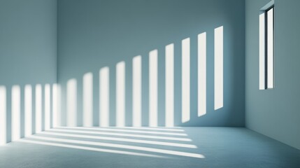 Obraz premium Sunlight streams through window into minimalist room.