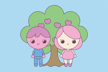 Cute Cartoon Vector art in Illustration on a White Background