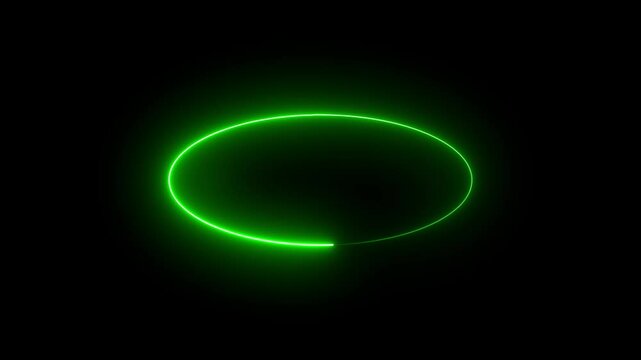 Neon circle animation and black background.4k vedio