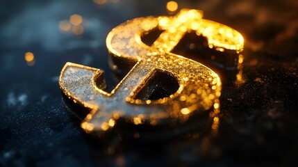 Golden Dollar Sign - Symbol of Wealth and Prosperity