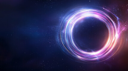 Obraz premium Glowing Cosmic Energy Ring in Deep Space