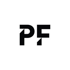 PF monogram logo design letter text name symbol monochrome logotype alphabet character simple logo