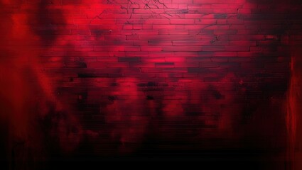 dark red brick wall, moody atmosphere, dramatic lighting, textured surface, shadowy corners, urban backdrop, grungy aesthetic, deep crimson hues, ominous ambiance, noir-style illumination, weathered b